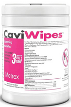 Load image into Gallery viewer, Cavi Wipes 6 x 7" 160 Count Canister, isopropyl alcohol disinfectant wipes for clinical use.