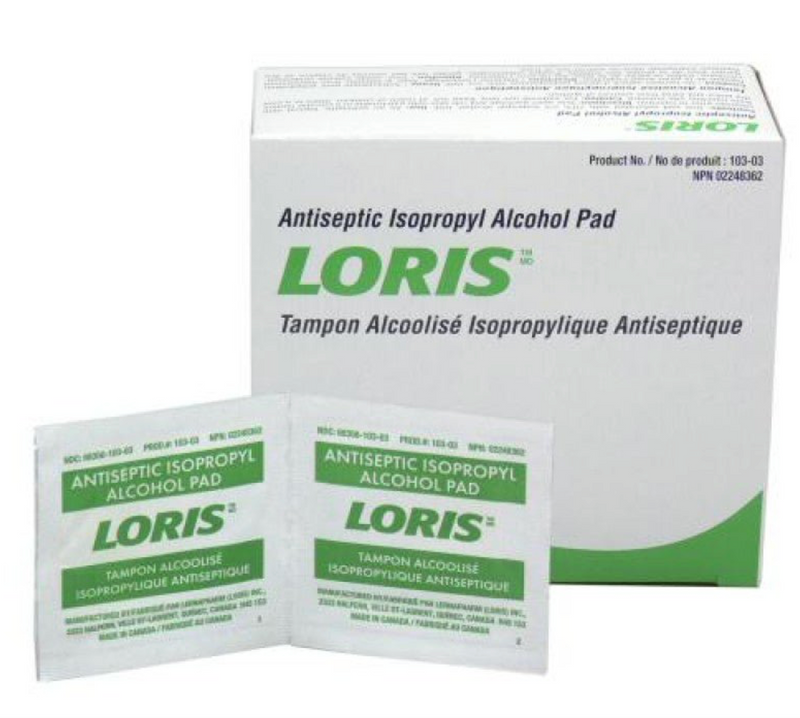 Antiseptic Isopropyl Alcohol Pads Box of 200, 70% alcohol prep pads