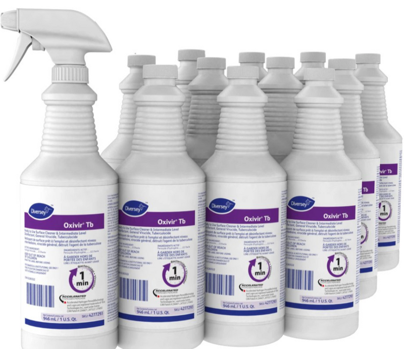 WipesOnline.ca Oxivir TB Disinfectant Spray 947mL case of 12, hospital-grade